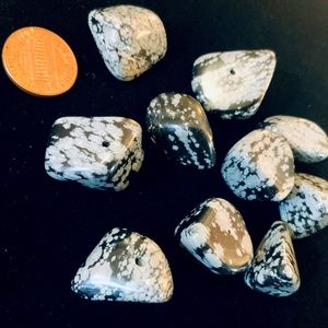 SNOWFLAKE OBSIDIAN NUGGET BEADS CRAFTERS JEWELRY MAKING LOT GEMSTONE STONE BEADS
